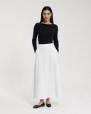 Natural Linen Flared Skirt