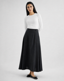 Natural Linen Flared Skirt