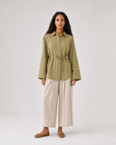 Textured Wide-Cuff Shirt