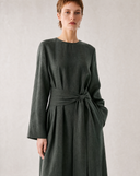Linen Wide-Sash Dress