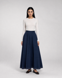 Stitched Cotton Poplin Skirt
