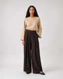 Ruffled Wide-Leg Trousers