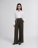 Natural Linen-Blend Skirt Trousers