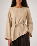 Belted Linen Blouse