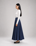 Linen–Tencel Full-Circle Skirt
