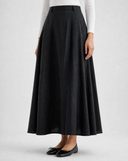 Natural Linen Flared Skirt