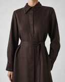 Embroidered Collar Linen Dress