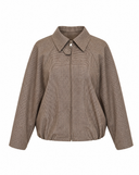 Houndstooth-Pattern Bomber Jacket