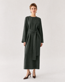 Linen Wide-Sash Dress