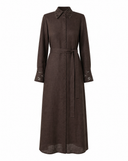 Embroidered Collar Linen Dress
