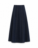 Contrast-Stitch Denim Skirt