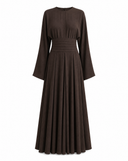 Draped Belted Flowing Dress
