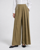 Natural Linen-Blend Skirt Trousers
