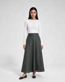 Linen Ruffled Skirt