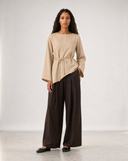 Belted Linen Blouse