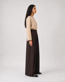 Ruffled Wide-Leg Trousers