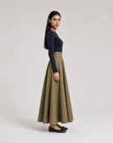 Stitched Cotton Poplin Skirt