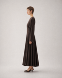 Draped Belted Flowing Dress