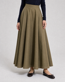 Stitched Cotton Poplin Skirt
