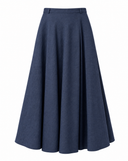 Linen–Tencel Full-Circle Skirt