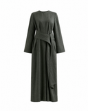 Linen Wide-Sash Dress