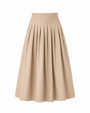 Blended Cotton Pleated Skirt