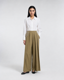 Natural Linen-Blend Skirt Trousers